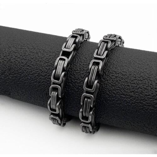 Fashion Titanium Steel Bracelet Stainless Steel Retro Grey Emperor Chain Simple Wild Bracelet hot sale