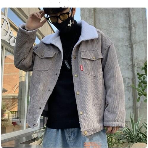 Men 2021 Autumn Winter Thicken Warm Corduroy Jackets Mens Outwear Hip Hop Coat Male Teen Casual Jacket Colorful