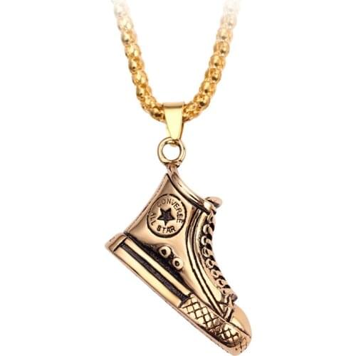 Punk Statement Shoes Necklace & Pendant Silver Color Alloy Vintage American Style Steampunk Men Chain Jewelry S196