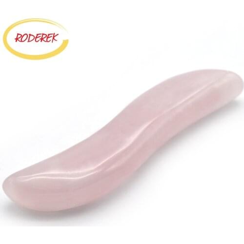 Natural Jade Guasha Tool Rose Quartz Acupuncture Massage Point Stick For Health Crystal Body Massage Stone