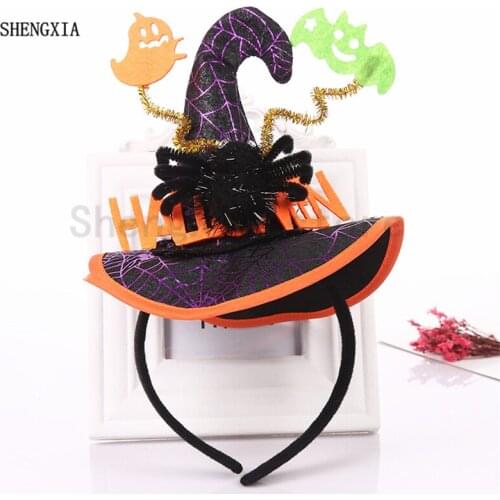 New Halloween spider hats Festival party witch hat props ghost bat hat headband factory outlet