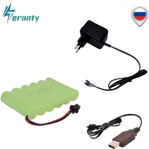 Upgrade 7.2v 3000mah NiMH Battery + charger For Rc Toys Cars Tanks Trucks Robot Gun Boat AA Ni-MH 7.2v Rechargeable Battery Pack