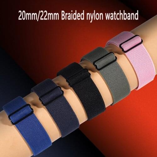 20mm 22mm Braided Strap For Samsung Galaxy watch 3 45mm/41mm/active 2 3/Gear S3 bracelet Huawei watch GT/2/2e/Pro Accessories