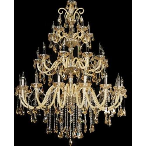 Duplex Building Stair Crystal Chandelier European Hotel Club Villa luxury Crystal Chandelier Light Creative Candle Crystal Light