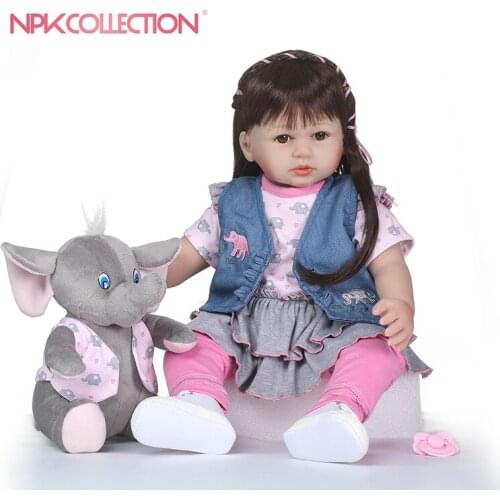 NPKCOLLECTION 58cm Silicone Reborn Baby Doll Kids Playmate Gift For Girls Baby Doll Alive Soft Toys For Bebes Reborn Brinquedo