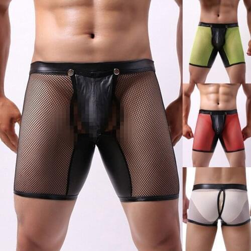 New Multicolor Man Sexy Mesh Hollow Out Lingerie Breathable knickers Underpants Underwear трусы эротик Gay Sexy boxer briefs T5