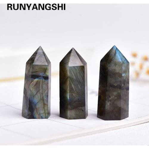 1PC Natural Elongated stone crystal point can ornament stick family home decoration study and DIY gift