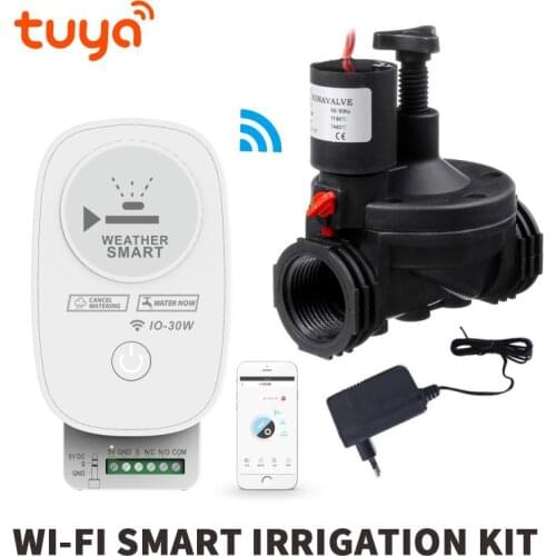Tuya WiFi Smart Auto Watering Timer Multi-valves Control Combo Smart Agricultural Garden Irrigation Controll With Alexa Google