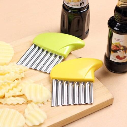 Stainless Steel Wavy French Fries Cutter Portable Potato Slicer Cutter Vegetable Chopper Durable Kitchen Gadgets Easy To Use