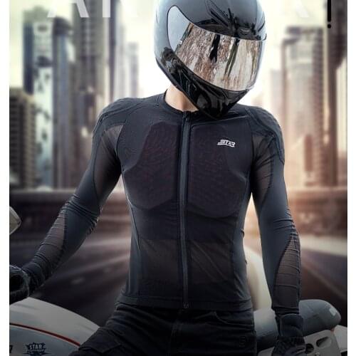 Motorcycle Air Flow Breathable CE Armor Riding Compression Shirt Motocross Racing Gear Mesh Jacket All season