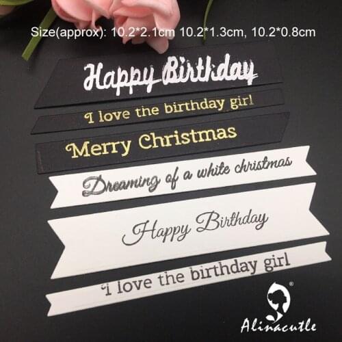 Die Cut Metal Cutting 6pc Banner Tag Set Scrapbooking Album Papercraft Handmade Card Stencil Cutter Punch Die Alinacutle