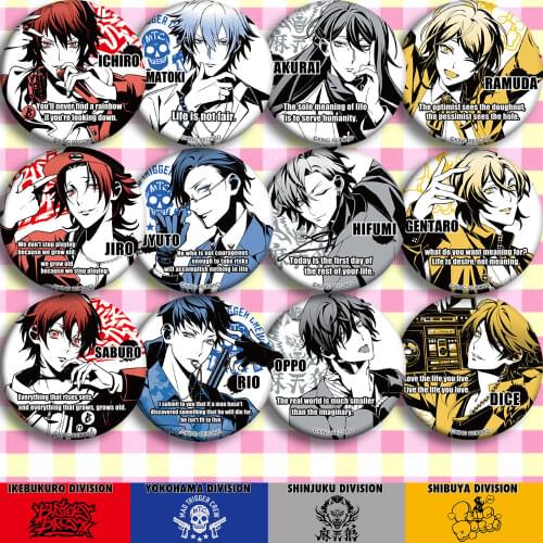 1pc HypnosisMic Division Rap Battle Bagdes Brooch