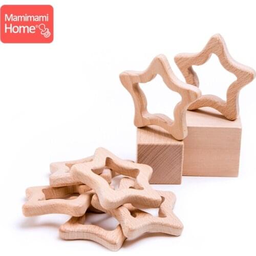 Mamihome 10pc Baby Wooden Teether Animal Pendant Beech Rodent BPA Free Wooden Blank DIY Nursing Bracelets Gifts ChildrenS Goods