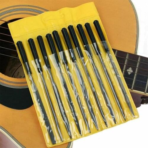 10 Pcs/set Bridge Grinding Knifes Repair Files for Guitar Ukulele Banjo and Other Stringed Instruments