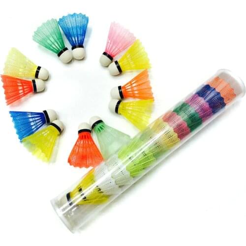 12 pcs plastic shuttlecocks Outdoor Supplies colorful foam ball head Badminton Balls Portable Badminton Travel Sport Training