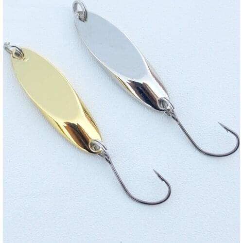 Fishing Spoon Lures 2pcs Bevel Trout Small Fishing Spoons Single Hook Metal Fishing Artificial Bait 1.5g 2.5g 3.5g