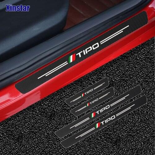 4pcs Carbon Fiber Car Door Sticker For Fiat TIPO