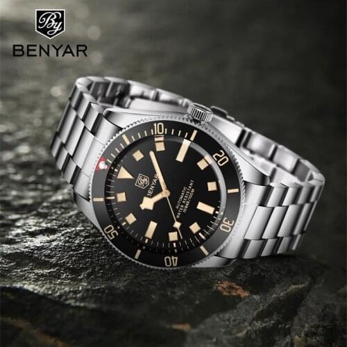 2021 New BENYAR Mens Watches Top Brand Luxury Mechanical Watch Men Waterproof Fashion Business Automatic Watch Men reloj hombre