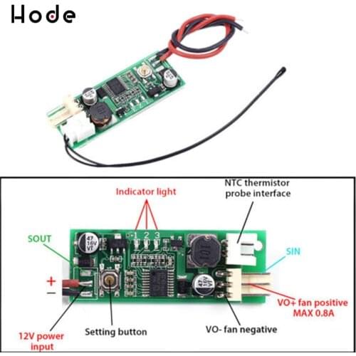 DC 12V PWM Temperature Controller Fan Speed Governor Automatic Temp PWM Speed Controller Switch Temperature Control Governor