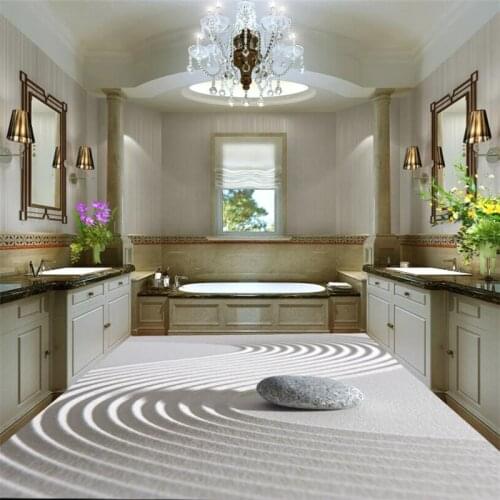Beibehang Customized floor 3D high-definition pebble beach watermark bathroom floor decoration painting