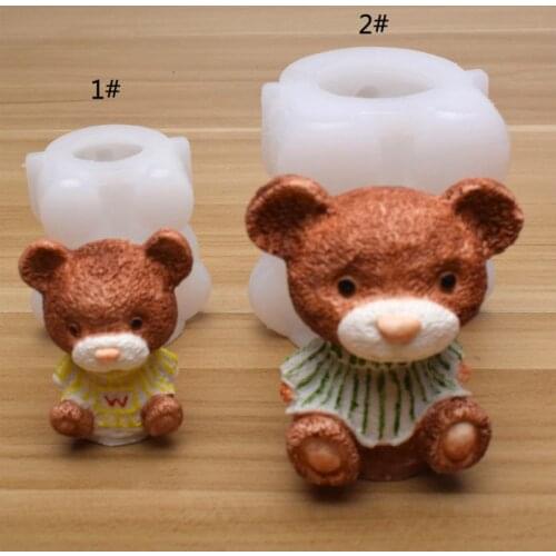Cartoon Bear Ice Tray Mould Silicone Soap Candle Ice Tray Resin Casting Molds Christmas New Year Decorations Gifts
