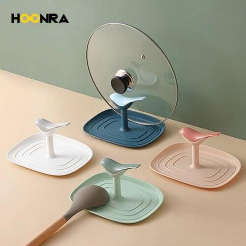 HOONRA Pot Lid Rack Holder Bird Shape Spatula Rack Shelf for Chopsticks Fork Spoon Rest Multifunction Stand Kitchen Organizer