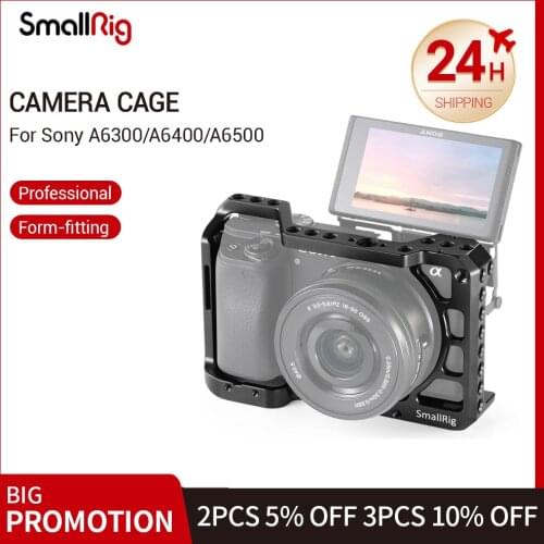 SmallRig A6100 Camera Cage for Sony A6400 Feature with Arri Locating Hole , 1/4 3/8 Thread Holes For Accessories Attachment 2310