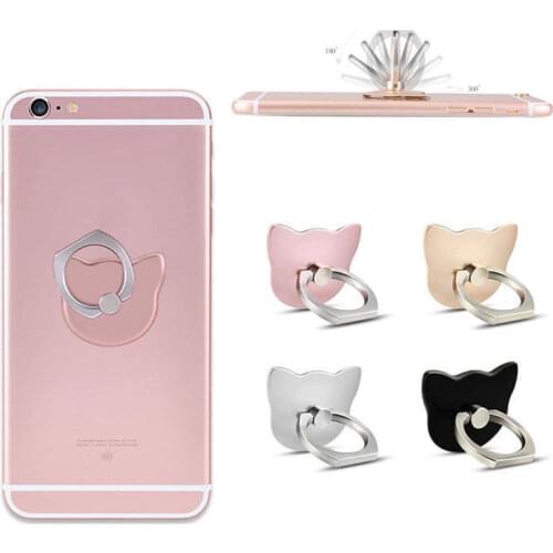 360 Degree Finger Ring Cat Head Ring Cartoon Mobile Phone Smartphone Stand Holder For all Smart Phone Luxury Models