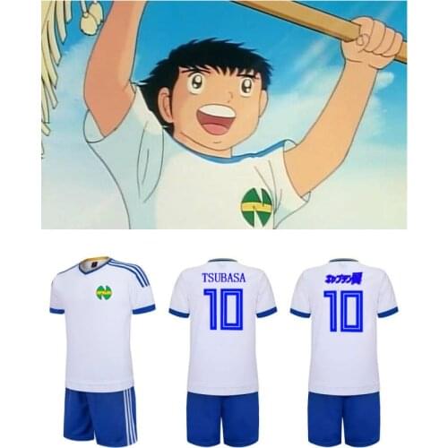 Captain Tsubasa Nankatsu Soccer Club Football Sport Clothing Set No.10 Tsubasa Ozora Cosplay Quick Dry Top Jersey & Shorts