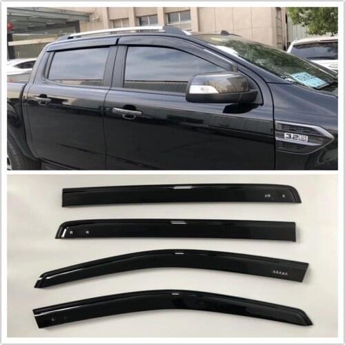 2.5MM Windows Visor Rain Guard Vent Sun Shade Deflector Black Awnings Shelters Sun Visor Fit For Ranger T6 T7 T8 XTL 2012-2018
