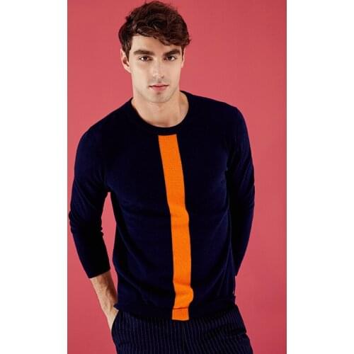ZHILI Mens Crew Neck Pullover Cashmere Sweater