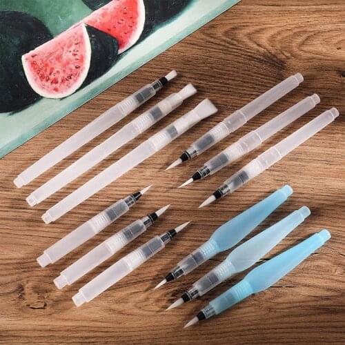 Watercolour Brush Pens Set,12 Pack Water Brush Pens Refillable Aqua Paint Brushes Ink and Water Brush Pens Art Supplies