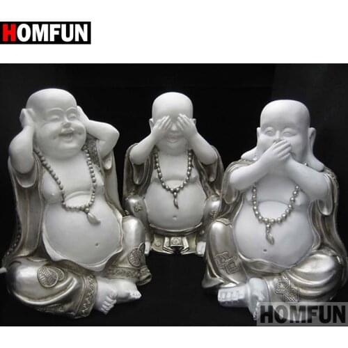 HOMFUN Full Square/Round Drill 5D DIY Diamond Painting "Religious Buddha" Embroidery Cross Stitch 5D Home Decor A01591