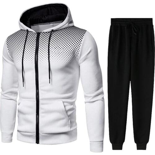 New Fashion Brand Autumn and Winter Mens Hoodie Sets Sweatshirt +Pants Harajuku Loose Oversize Males Outwear Suits