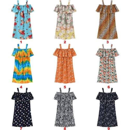 2-10 Years Girls Dresses Kids Summer Sleeveless Strap Princess Dress Children Clothes Casual Sundress Fashion Beach Clothing