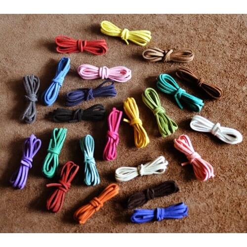 Mixed color black white brown 3mm Flat Faux Suede Korean Velvet Leather Cord string R