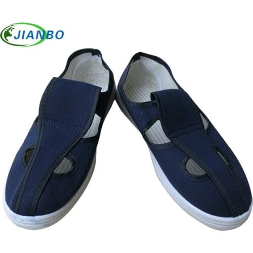 Manufacturers Provide Antistatic Canvas Four Eye Shoes Dust-Free Workshop PVC Bottom Breathable Sneakers Work Anti-static Shoes