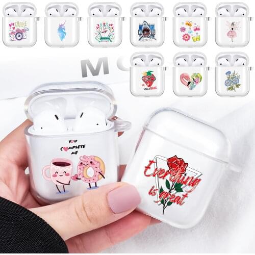 For Apple AirPods (1st / 2nd Generation) Clear Soft Silicone Cases Protective Cover Wireless Earphone Case Earphone Accessories