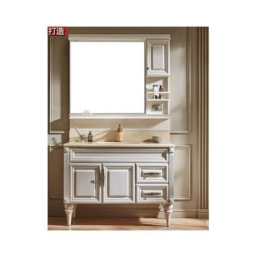 Bathroom American oak bathroom cabinet combination floor-standing wash basin sink solid wood wash basin toilet