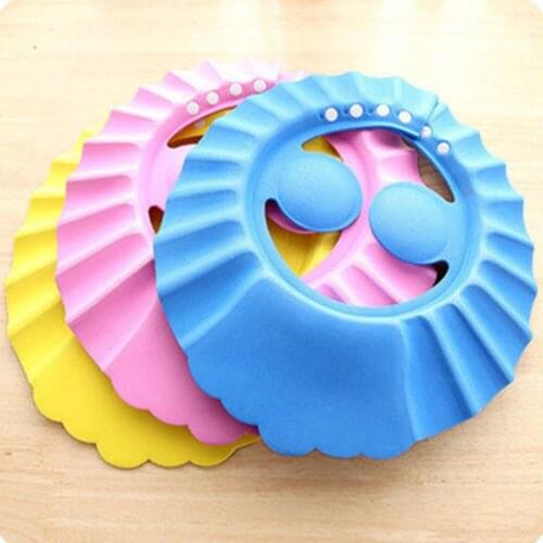 Baby hair washing cap with ear protection models baby shampoo cap adjustable childrens haircut bath thickened shower cap
