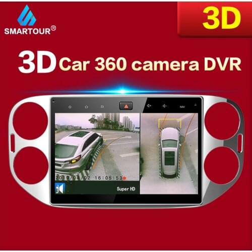 Smartour 3D HD Surround View Monitoring System 360 Degree Driving Bird View Panorama Car Cameras 4-CH DVR Recorder