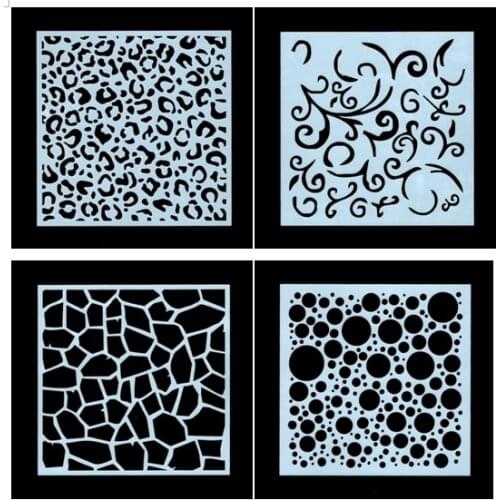 4PCS Leopard pvc Layering Stencils for DIY Scrapbooking/photo album Decorative Embossing DIY Paper Cards Crafts