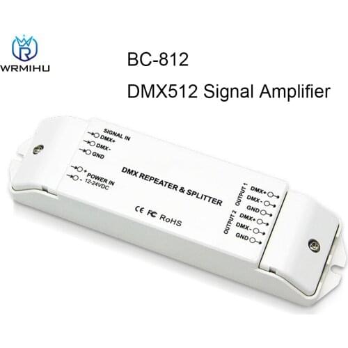 DC12V-DC24V BC-812 DMX512 Signal Amplifier 1 To 2 Channel Power Splitter Input/Output Signal DMX512/1990 Led Controller