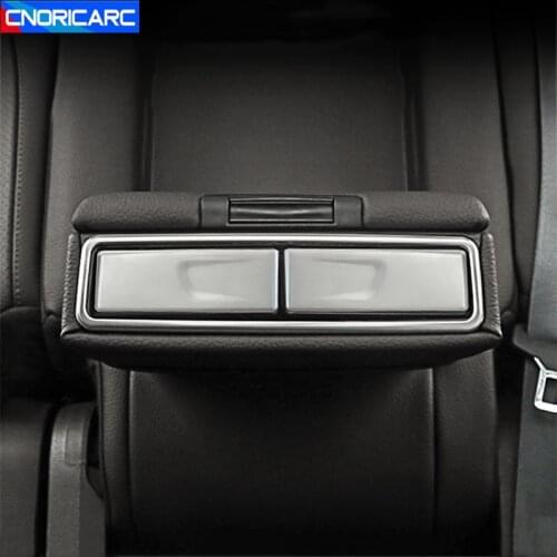 Stainless Steel Rear Water Cup Holder Panel Decoration Sticker Trim For Mercedes Benz GLE GLS GLB A Class W177 W167 Accessories