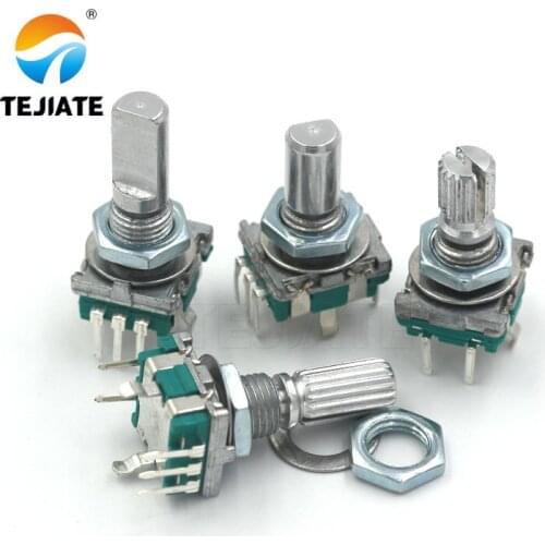 10PCS Half / Plum axis rotary encoder, handle length 15mm / 20mm code switch/ EC11 / digital potentiometer with switch 5Pin
