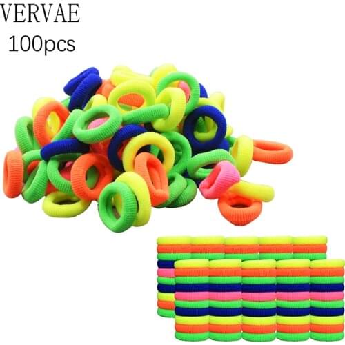 100 Pcs Elastic Hair Bands for Women Hair Ties Headwear Ladies Ponytail Holder Girls Colorful Hair Band Accessories 2021