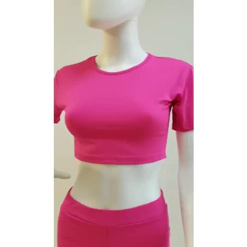 2021 Women Gym Wear Casual Crop Workout Shirts Fitness Sports women crop top Short Sleeve Yoga Crop Top T Shirts