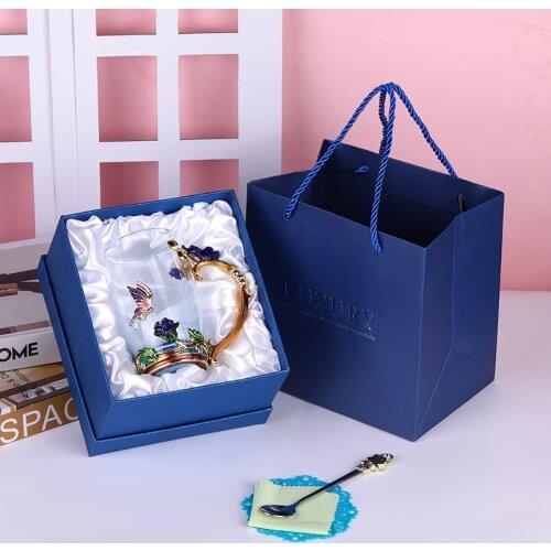 320ML Creative Enamel Color Water Cup Tea Cup Household High Temperature Resistant Crystal Glass Enamel Cup Set Gift