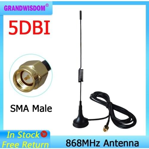 GSM Antenna 868MHz 915mhz antenna 4.5dbi SMA male connector 868 mhz 915 mhz antena sucker aerial with 3M Extension cable antenne