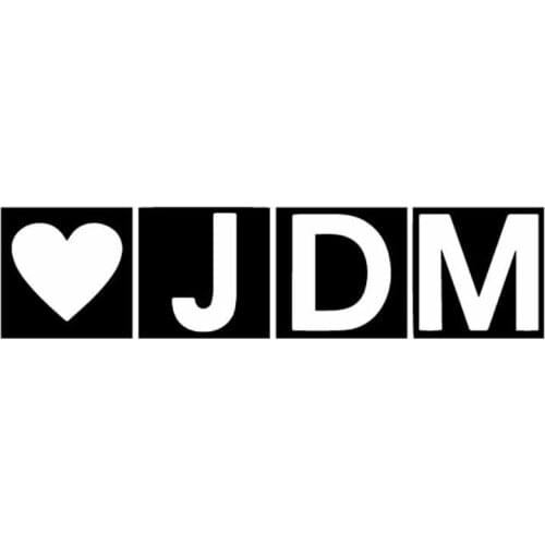 14.9X3.6CM I LOVE JDM Vinyl Decal Car Sticker Creative My Heart